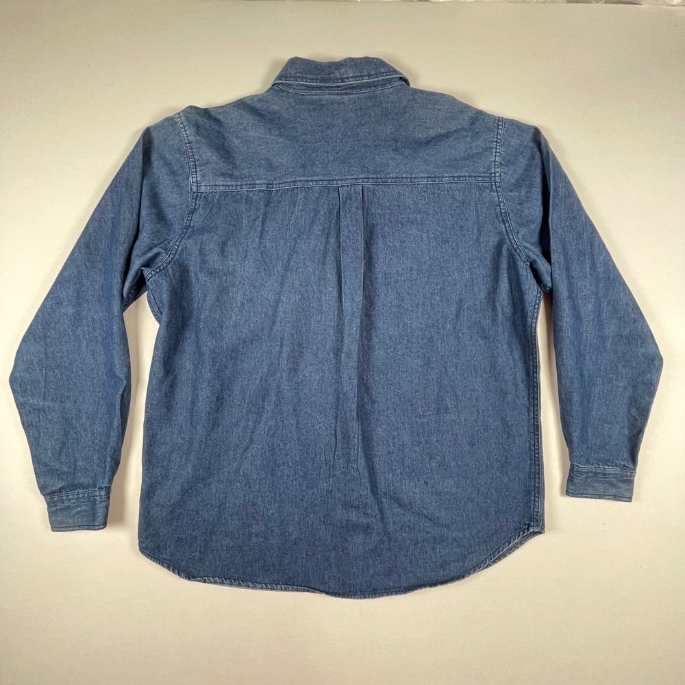 Cabin Creek Denim Shirt‎ L Embroidered Cottagecore Farmcore Button Down Top - Picture 8 of 8